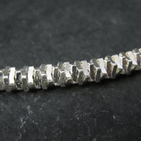 Italian Sterling Silver Diamond Cut Chain Necklace 5mm wide, 28 Inches long