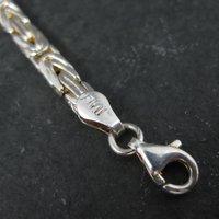 4mm Italian Flat Byzantine Chain Necklace 24 Inches Sterling Silver