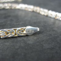 4mm Italian Flat Byzantine Chain Necklace 24 Inches Sterling Silver