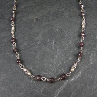 Silpada Sterling Silver Garnet Choker Necklace 16-17.5"