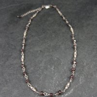 Silpada Sterling Silver Garnet Choker Necklace 16-17.5"