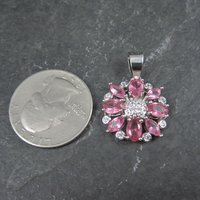 Sterling Silver Pink Flower Pendant