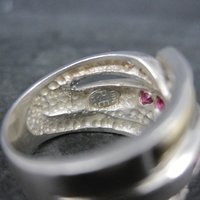 Vintage Ruby Ring Sterling Silver and 18K Yellow Gold Size 8