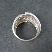 Vintage Ruby Ring Sterling Silver and 18K Yellow Gold Size 8