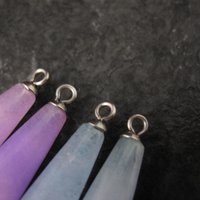 Lot of 4 Dyed Jade Charms 8x34mm Earring Making Jewelry Supplies