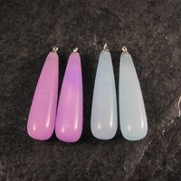 Lot of 4 Dyed Jade Charms 8x34mm Earring Making Jewelry Supplies