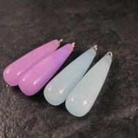Lot of 4 Dyed Jade Charms 8x34mm Earring Making Jewelry Supplies