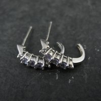 Dainty 10K White Gold Tanzanite Earrings
