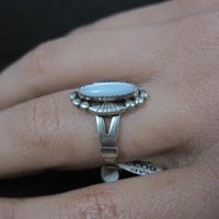 Vintage Southwestern Sterling Mother of Pearl Ring