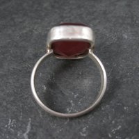 Red Beryl Ring Size 9 Sterling Silver