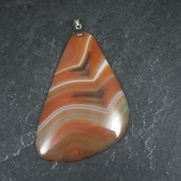 Large Red Banded Agate Pendant