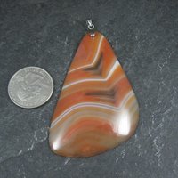 Large Red Banded Agate Pendant