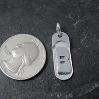 Vintage Initial B Pendant Charm Sterling Silver Mema Scandinavian