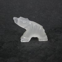Small Carved Vintage White Onyx Spirit Bear Figurine