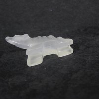 Small Carved Vintage White Onyx Spirit Bear Figurine