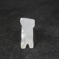 Small Carved Vintage White Onyx Spirit Bear Figurine