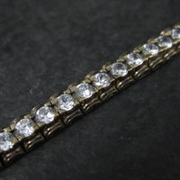 Vintage Vermeil Sterling Cz Tennis Bracelet 7 Inches