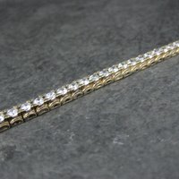 Vintage Vermeil Sterling Cz Tennis Bracelet 7 Inches