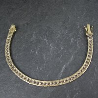 Vintage Vermeil Sterling Cz Tennis Bracelet 7 Inches