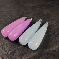 Lot of 4 Dyed Jade Charms 8x34mm Earring Making Jewelry Supplies