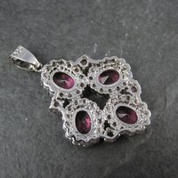 Estate Sterling Silver Pink Cz Pendant