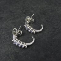 Dainty 10K White Gold Tanzanite Earrings
