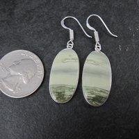 Simple Green Jasper Earrings Sterling Silver