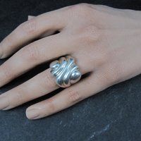Mod Vintage Sterling Silver Ring Size 9 ESPO