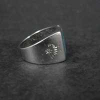 Southwestern Vintage Crushed Turquoise Inlay Ring Size 10