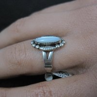 Vintage Southwestern Sterling Mother of Pearl Ring