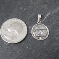 Small Vintage Mayan Temple Pendant Mexican Silver 925 Sterling
