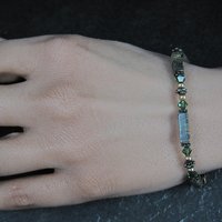 14K Green Jasper Crystal Bracelet 7 Inches