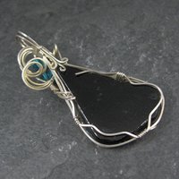Vintage Wire Wrapped Sterling Dichroic Glass Pendant