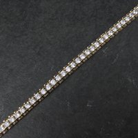 Vintage Vermeil Sterling Cz Tennis Bracelet 7 Inches