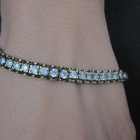 Vintage Vermeil Sterling Cz Tennis Bracelet 7 Inches