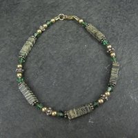 14K Green Jasper Crystal Bracelet 7 Inches