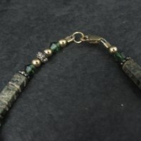 14K Green Jasper Crystal Bracelet 7 Inches