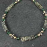 14K Green Jasper Crystal Bracelet 7 Inches