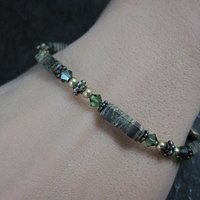 14K Green Jasper Crystal Bracelet 7 Inches