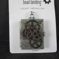 Steampunk Gear Clock Locket Pendant