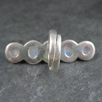 Long Rainbow Moonstone Ring 925 Sterling Silver Adjustable Size 8