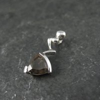 Tiny Sterling Silver Smoky Quartz Pendant