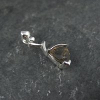 Tiny Sterling Silver Smoky Quartz Pendant