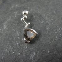 Tiny Sterling Silver Smoky Quartz Pendant