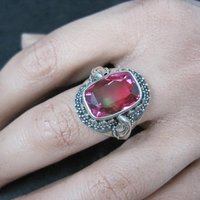 Watermelon Quartz Ring Size 9