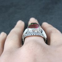 Watermelon Quartz Ring Size 9