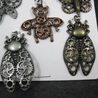 Set of 5 Steampunk Insect Charms By Bead Landing