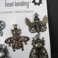 Set of 5 Steampunk Insect Charms By Bead Landing