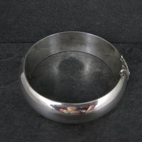Vintage 1" Sterling Silver Bangle Bracelet 7 Inches Mexican Silver