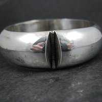 Vintage 1" Sterling Silver Bangle Bracelet 7 Inches Mexican Silver